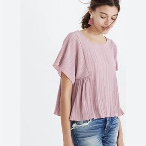 Madewell Mauve Micropleat Top - S